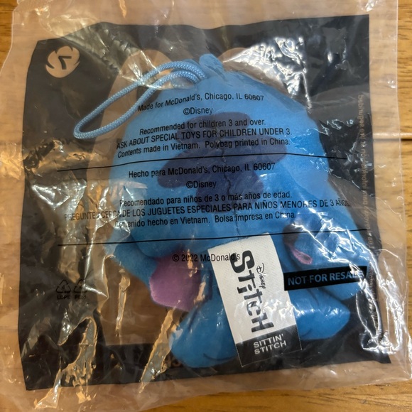 Disney McDonald's Stitch Disney Happy Meal Plush Toy 2022 New - Picture 3 of 5